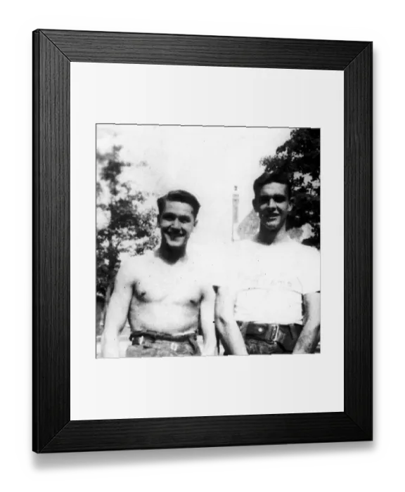 Framed Print : Sean Connery (aged 15) as an arny cadet (right). Circa 1945 Framed Print : Sean Connery (aged 15) as an arny cadet (right). Circa 1945
