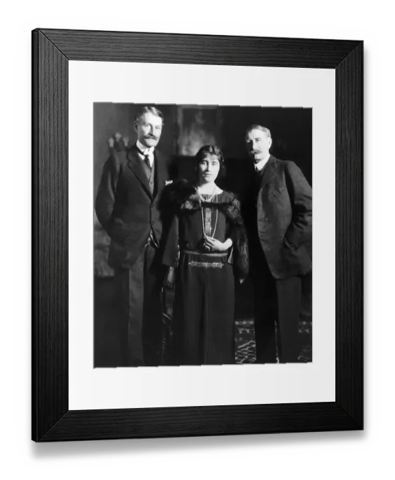 Framed Print : Queen Mother in 1923 standing with her father The Earl of Strathmore Framed Print : Queen Mother in 1923 standing with her father The Earl of Strathmore