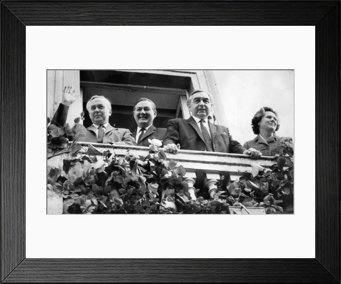 Framed Print : Durham Miners Gala - Harold Wilson watches the parade pass by Framed Print : Durham Miners Gala - Harold Wilson watches the parade pass by