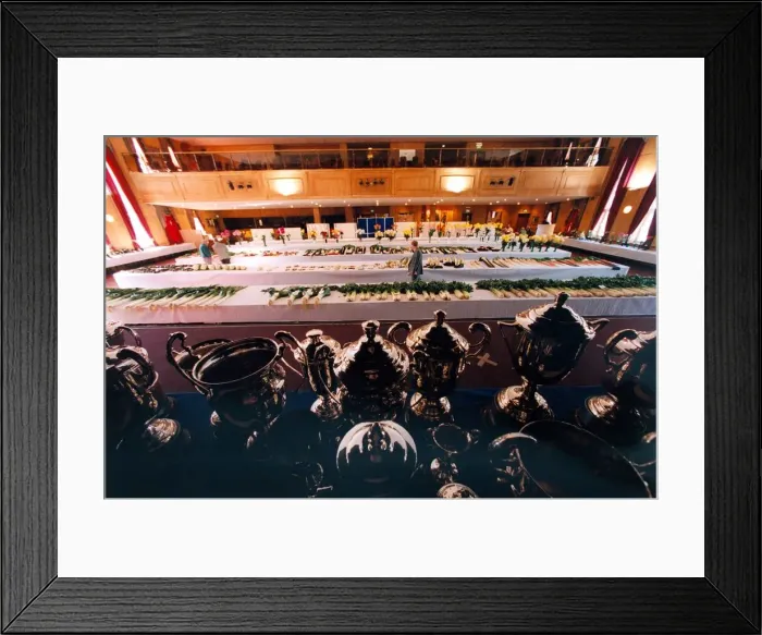 Framed Print : A general view of a leek and flower show at the Lancastian Suite of the Federation