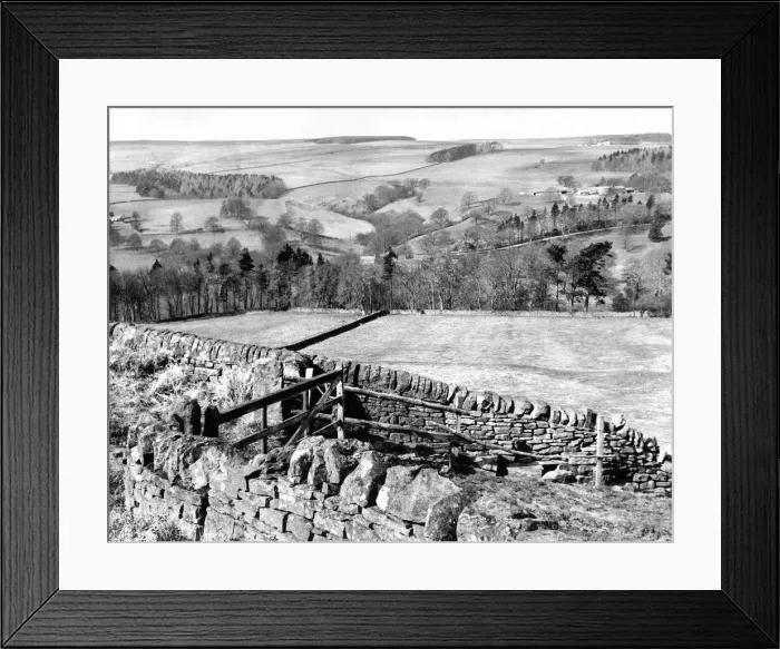 Framed Print : A picturesque view down across Whitfield Fell in April 1967 Framed Print : A picturesque view down across Whitfield Fell in April 1967