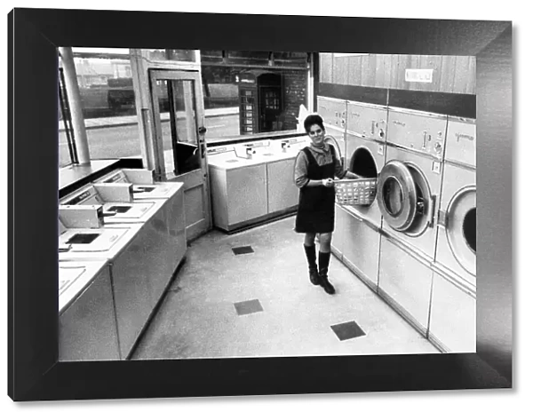 A typical laundry in January 1970. The Washerteria at Bensham Road, in Gateshead