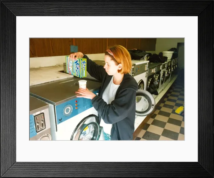 Framed Print : The interior of a modern launderette in September 1994 Framed Print : The interior of a modern launderette in September 1994