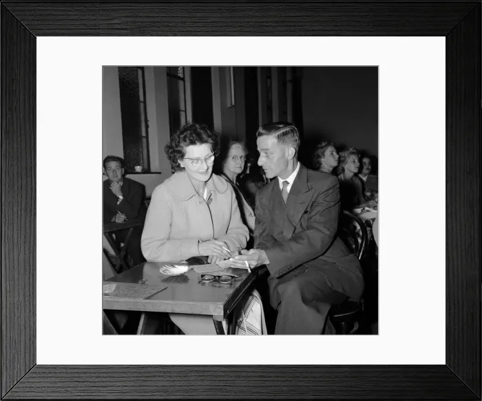 Framed Print : Mr and Mrs White enjoy a night out at the bingo in Leigh on Sea. 9th August 1961