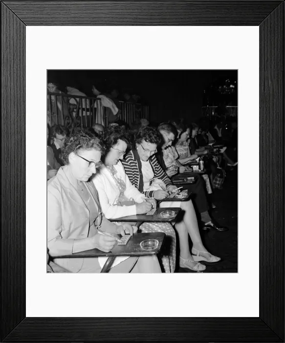 Framed Print : Newsagent Mrs Helen Retter (centre) with other members of her syndicate before they Framed Print : Newsagent Mrs Helen Retter (centre) with other members of her syndicate before they