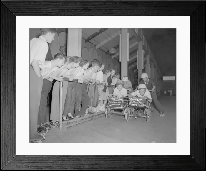 Framed Print : Pram Racing in Birmingham 13th July 1955 Framed Print : Pram Racing in Birmingham 13th July 1955