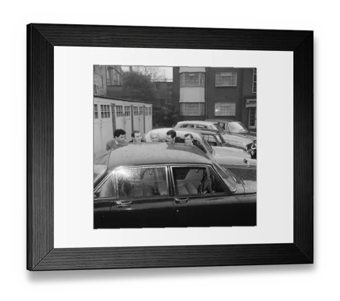 Framed Print : The five members of the Tornados pop group Heinz Burt, George Bellamy, Roger Lavern