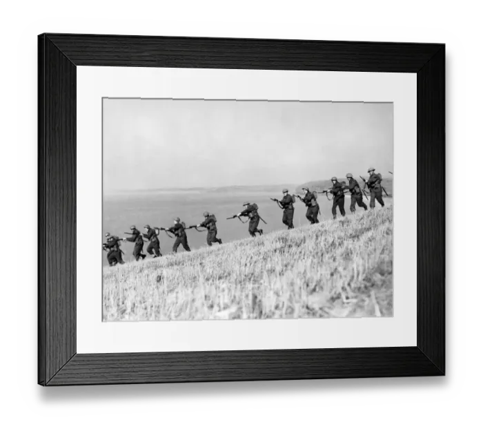 Framed Print : Army Training. Troops training for a bayonet charge. November 1940 P014901 Framed Print : Army Training. Troops training for a bayonet charge. November 1940 P014901