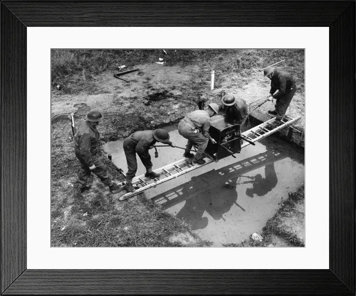Framed Print : The army fire service in training September 1943