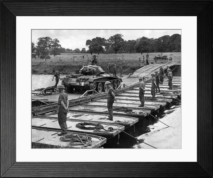 Framed Print : Army Exercise: Troops of the Northern Command exercise, seen here moving an Matilda tank Framed Print : Army Exercise: Troops of the Northern Command exercise, seen here moving an Matilda tank