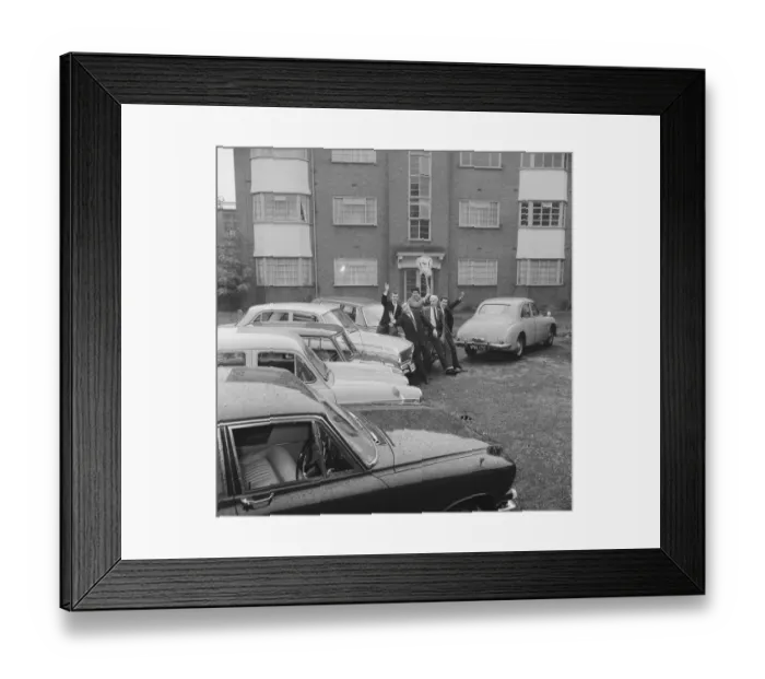 Framed Print : The five members of the Tornados pop group Heinz Burt, George Bellamy, Roger Lavern