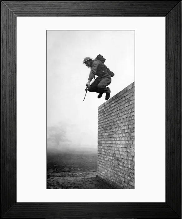 Framed Print : World war II Army: Here is the tallest man at the Infantry Training School Framed Print : World war II Army: Here is the tallest man at the Infantry Training School