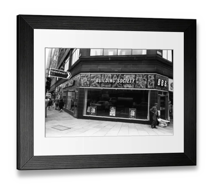 Framed Print : A branch of the Bradford and Bingley Building Society on the corner of Blackett Street