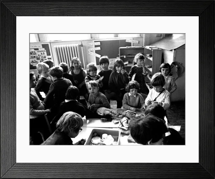 Framed Print : Pupils at Seaton Delaval First School, Tyne and Wear 14 April 1970 - youngsters enjoy a Framed Print : Pupils at Seaton Delaval First School, Tyne and Wear 14 April 1970 - youngsters enjoy a