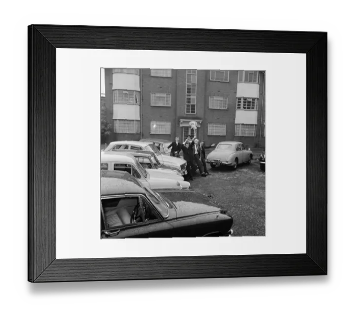 Framed Print : The five members of the Tornados pop group Heinz Burt, George Bellamy, Roger Lavern