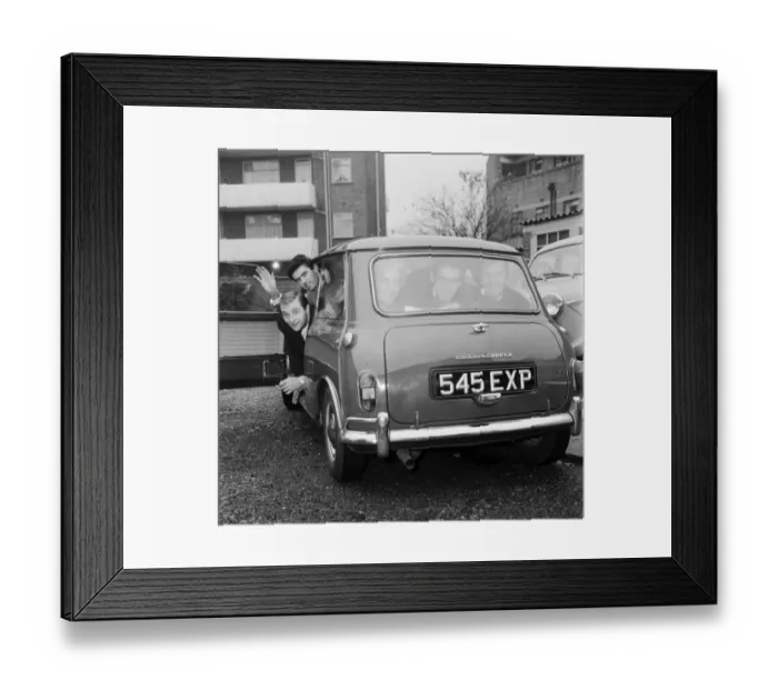 Framed Print : The five members of the Tornados pop group Heinz Burt, George Bellamy, Roger Lavern