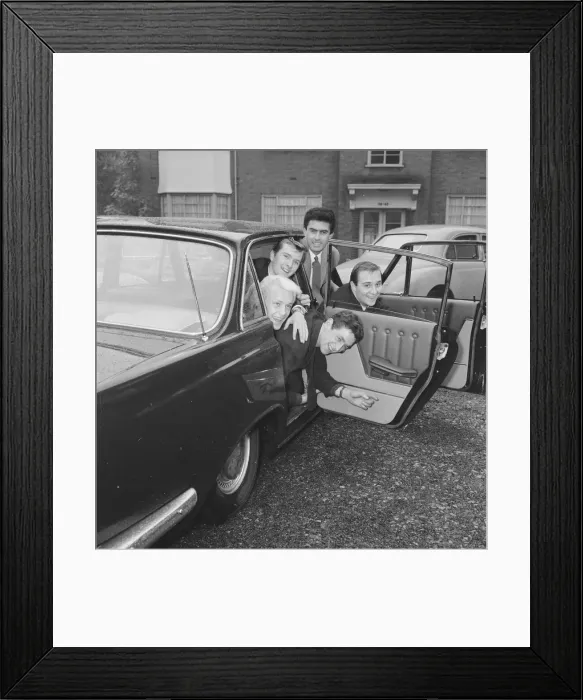 Framed Print : The five members of the Tornados pop group Heinz Burt, George Bellamy, Roger Lavern Framed Print : The five members of the Tornados pop group Heinz Burt, George Bellamy, Roger Lavern