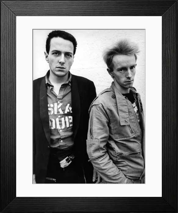 Framed Print : Joe Strummer (left) and Nicholas Headon members of the puck rock band The Clash after Framed Print : Joe Strummer (left) and Nicholas Headon members of the puck rock band The Clash after