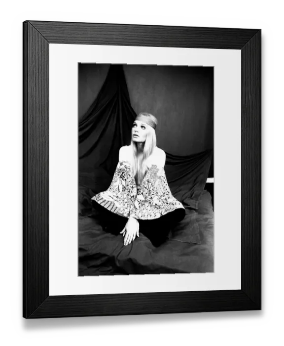 Framed Print : A fashion shoot from 13 April 1970 - A model wears a kaftan and trousers
