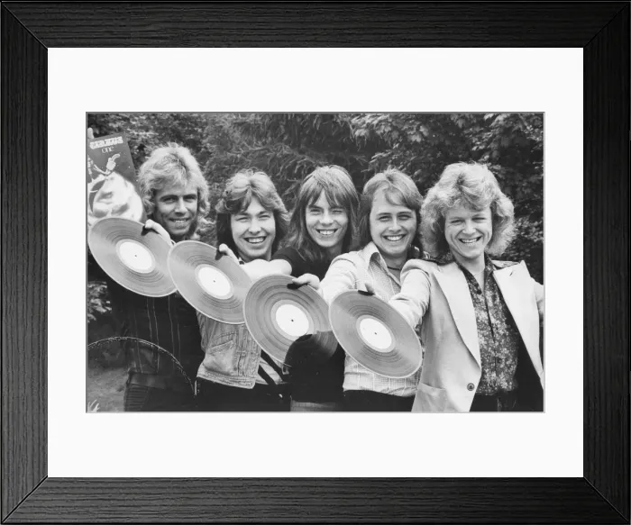 Framed Print : Local seventies band Cirkus (left to right) Paul Robson, Derek Miller, Dog