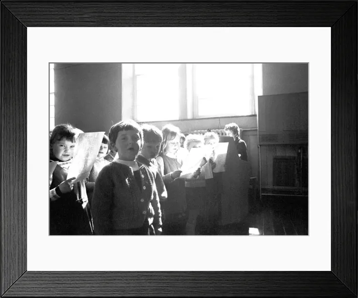 Framed Print : Pupils at Seaton Delaval First School, Tyne and Wear 14 April 1970 - The youngsters in Framed Print : Pupils at Seaton Delaval First School, Tyne and Wear 14 April 1970 - The youngsters in