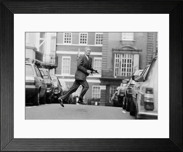Framed Print : British actor Edward Woodward, who plays ex-agent Robert McCall in the American