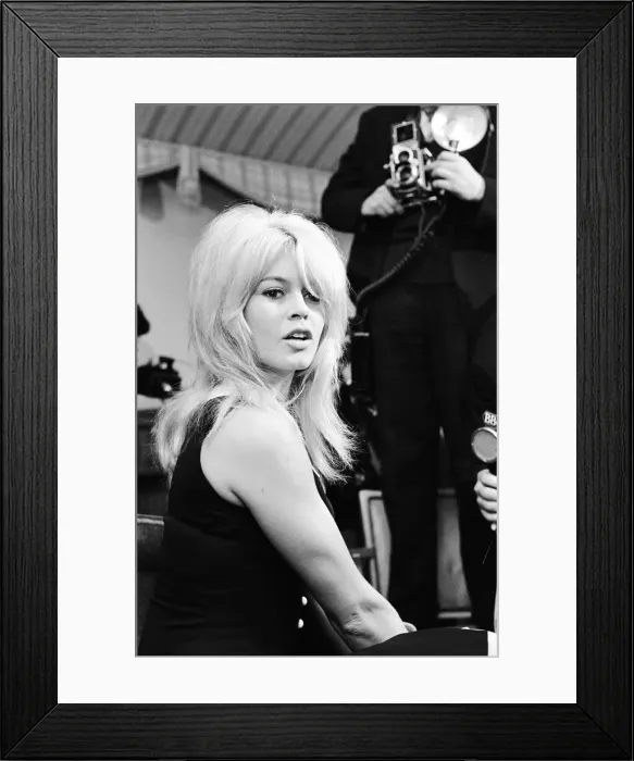 Framed Print : Brigitte Bardot (30) pictured during photocall press conference at the Westbury Hotel in