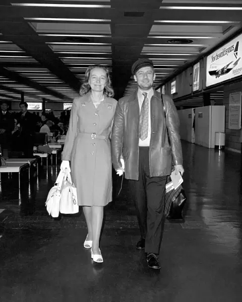 Edward Woodward actor with his wife (first wife), actress Venetia Barrett at London