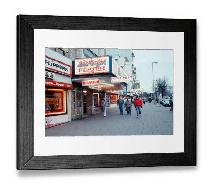 Framed Print : Red light district in Hamburg, West Germany, also known as The Reeperbahn