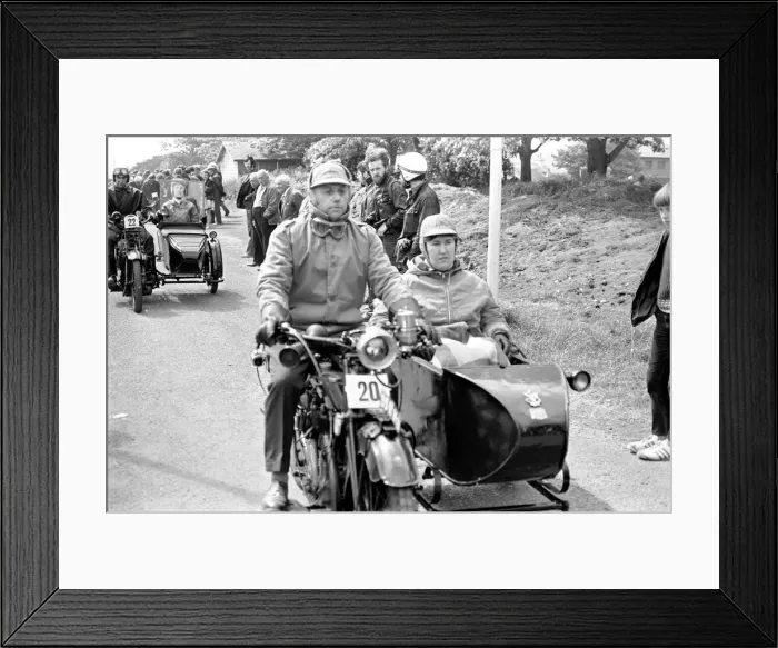 Framed Print : Classic. Motorsports. I. O. M. TT. Racing. Vintage Rally of Motor Cycles Framed Print : Classic. Motorsports. I. O. M. TT. Racing. Vintage Rally of Motor Cycles