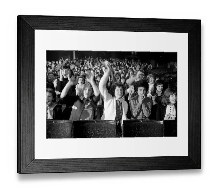 Framed Print : Fans screaming during a Beatles concert in their hometown of Liverpool July 1964