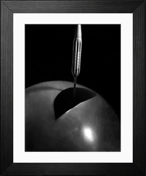 Framed Print : Death of a balloon. A dart about to puncture the surface 1947 P004784 Framed Print : Death of a balloon. A dart about to puncture the surface 1947 P004784