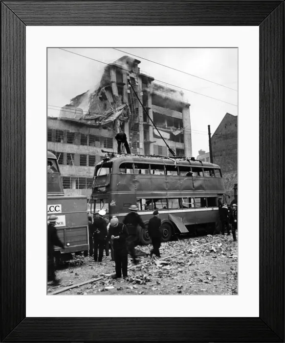Framed Print : Blast damage at Falk Stadelman, Hatton Garden and Farringdon Street Framed Print : Blast damage at Falk Stadelman, Hatton Garden and Farringdon Street