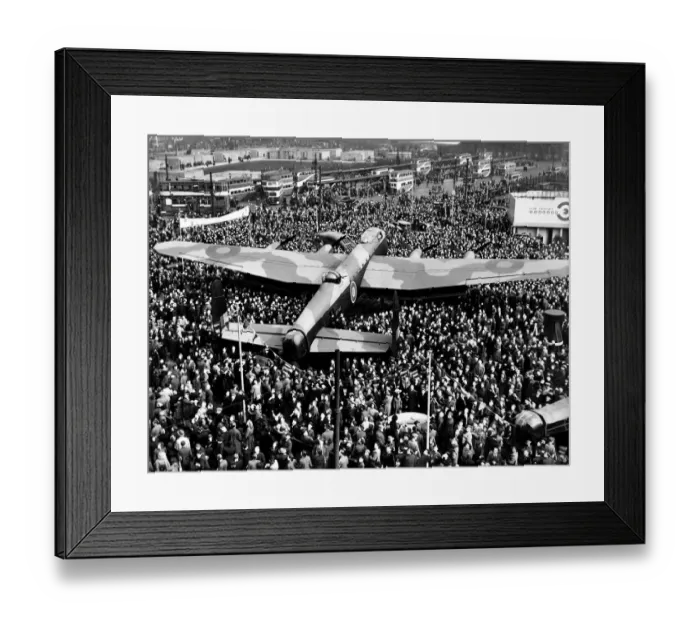 Framed Print : RAF Bomber the Lancaster holds an at home'party