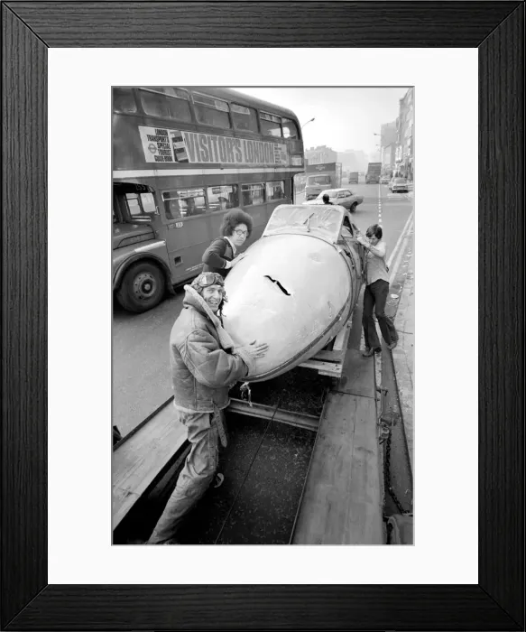 Framed Print : Aircraft arrives in Whitechapel High Street for art show