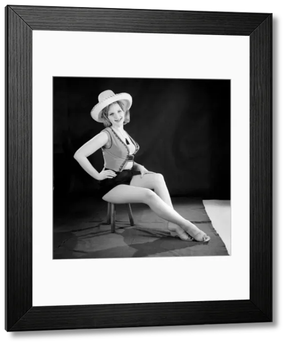 Framed Print : Model Peggy Cage wearing Spanish Fashions: 1965 Framed Print : Model Peggy Cage wearing Spanish Fashions: 1965
