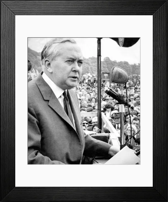 Framed Print : Durham Miners Gala - Harold Wilson gives his speech Framed Print : Durham Miners Gala - Harold Wilson gives his speech
