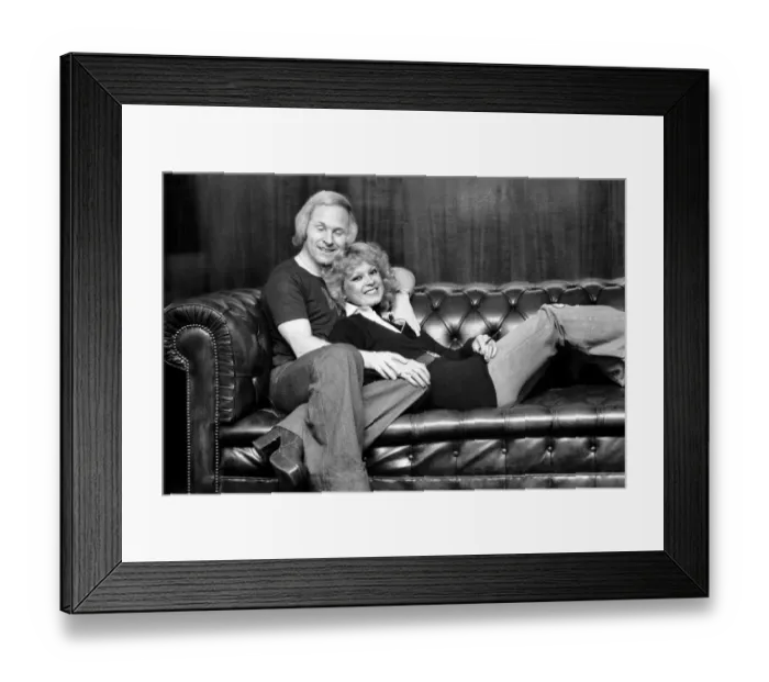 Framed Print : D. J. David Hamilton (33) and girlfriend Angela Downing (21). April 1975 75-1733-002 Framed Print : D. J. David Hamilton (33) and girlfriend Angela Downing (21). April 1975 75-1733-002