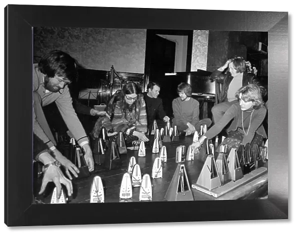 A recital for 100 metronomes staged in a London rehearsal room April 1975 75-1720-005