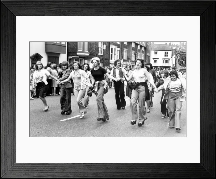 Framed Print : Durham Miners Gala - Young girls have a ball during the gala Framed Print : Durham Miners Gala - Young girls have a ball during the gala