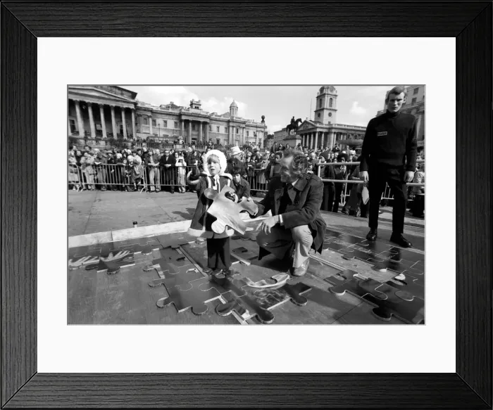 Framed Print : The NCH giant jig saw campaign in Trafalgar Square March 1975 75-1709-002 Framed Print : The NCH giant jig saw campaign in Trafalgar Square March 1975 75-1709-002