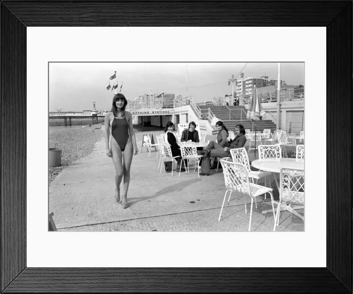 Framed Print : Glamour model Felicity Jane wearing the Thong in Brighton (Saturday) Framed Print : Glamour model Felicity Jane wearing the Thong in Brighton (Saturday)