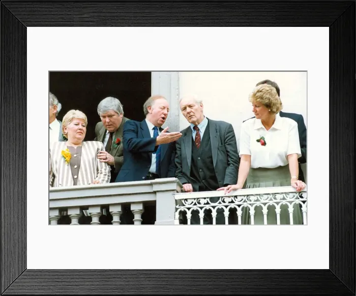 Framed Print : Durham Miners Gala - Arthur Scargill and Tony Benn have plenty to discuss Framed Print : Durham Miners Gala - Arthur Scargill and Tony Benn have plenty to discuss