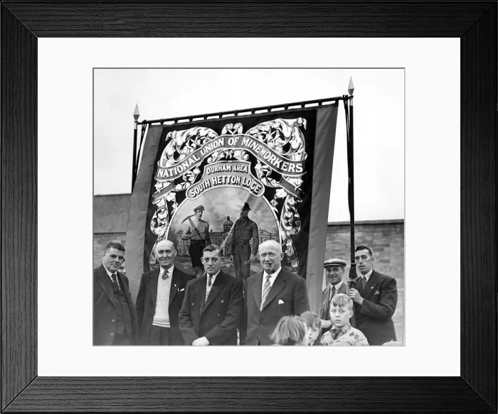 Framed Print : Durham Miners Gala - The South Hetton Colliery banner which is to paraded Framed Print : Durham Miners Gala - The South Hetton Colliery banner which is to paraded