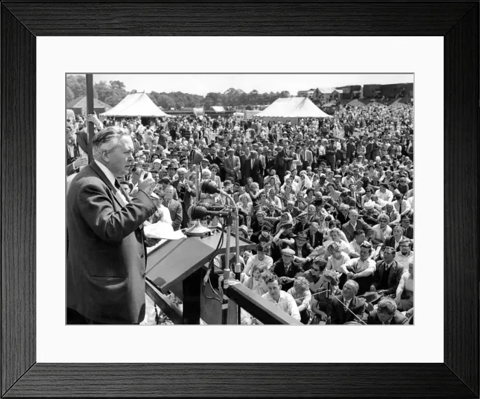 Framed Print : Durham Miners Gala - Harold Wilson speaks at the rally