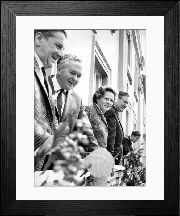 Framed Print : Durham Miners Gala - Harold Wilson watches the crowd pass by Framed Print : Durham Miners Gala - Harold Wilson watches the crowd pass by