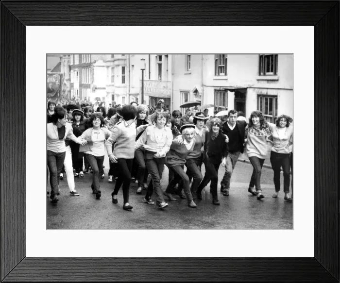 Framed Print : Durham Miners Gala - some young girls join the fun