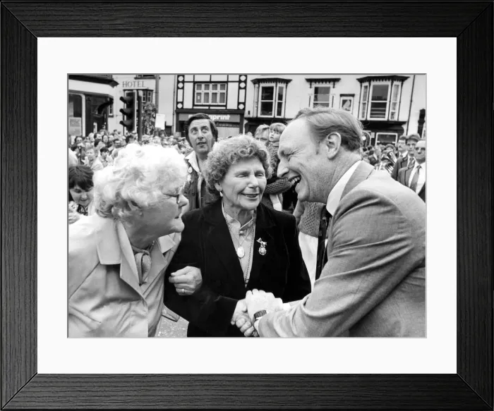 Framed Print : Durham Miners Gala - Neil Kinnock is greeted by well-wishers