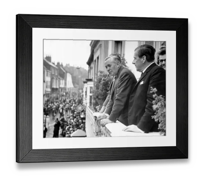 Framed Print : Durham Miners Gala - Mr Harold Wilson accompanied by Vic Feather and Mr Jim Callaghan