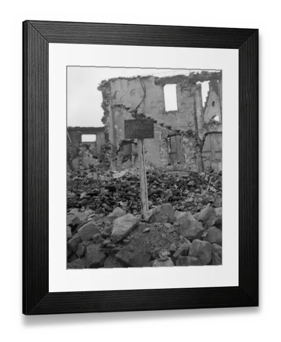 Framed Print : One of the countless houses destroyed in the German adavnce on Paris